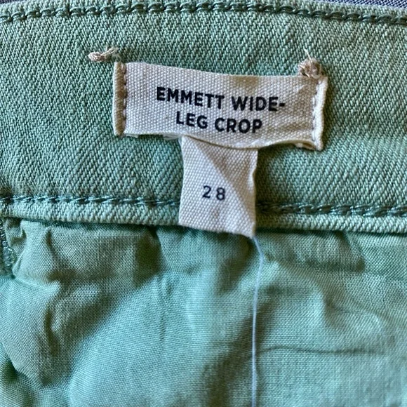 Madewell Emmett Wide Leg Crop Pistachio size 28 - Picture 4 of 5
